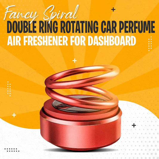 Fancy Spiral Double Ring Rotating Car Perfume Air Freshener For Dashboard