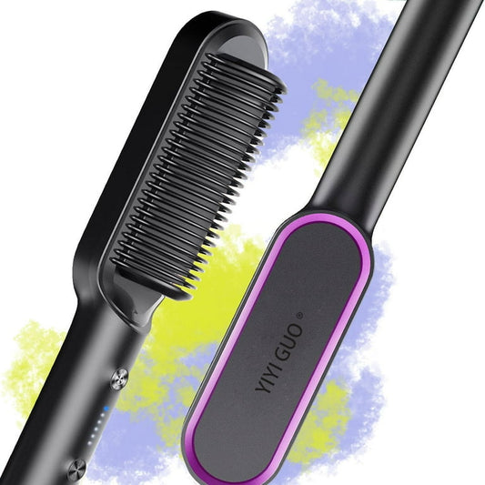 Hair Straightener Iron Brush Straight Hair Comb 2-in-1