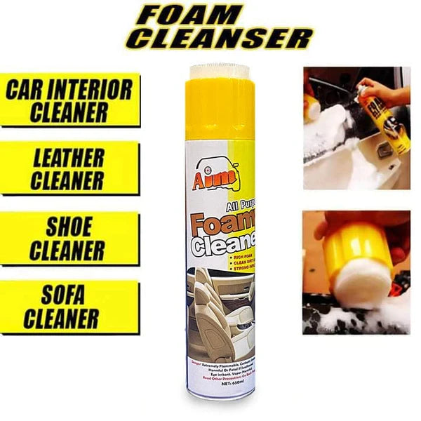 Aim Multi-purpose Foam Cleaner Spray For Car Seats Roof, Sofa And Household Items – 460 Ml