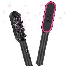 Hair Straightener Iron Brush Straight Hair Comb 2-in-1